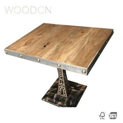 Wooden Veneer Oak Wood Leather Style Furniture Tea Table Top