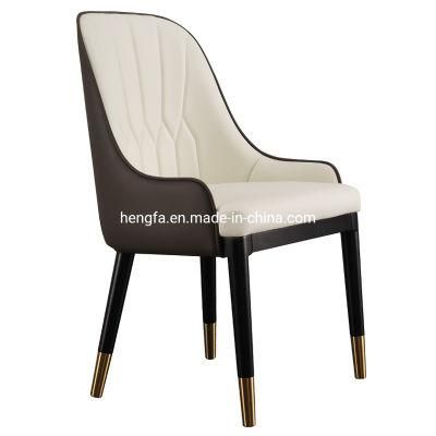 Modern Furniture Hardware Golden Plated Legs Leather Dining Office Chairs
