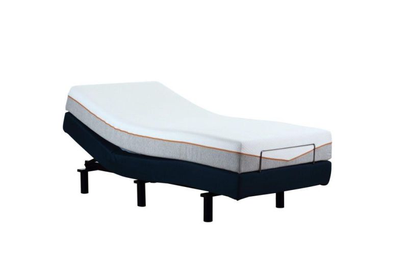 Home Furniture Real Leather Surrounding Headboard Home Furniture Massage Adjustable Bed with Memory Foam Mattress Bed