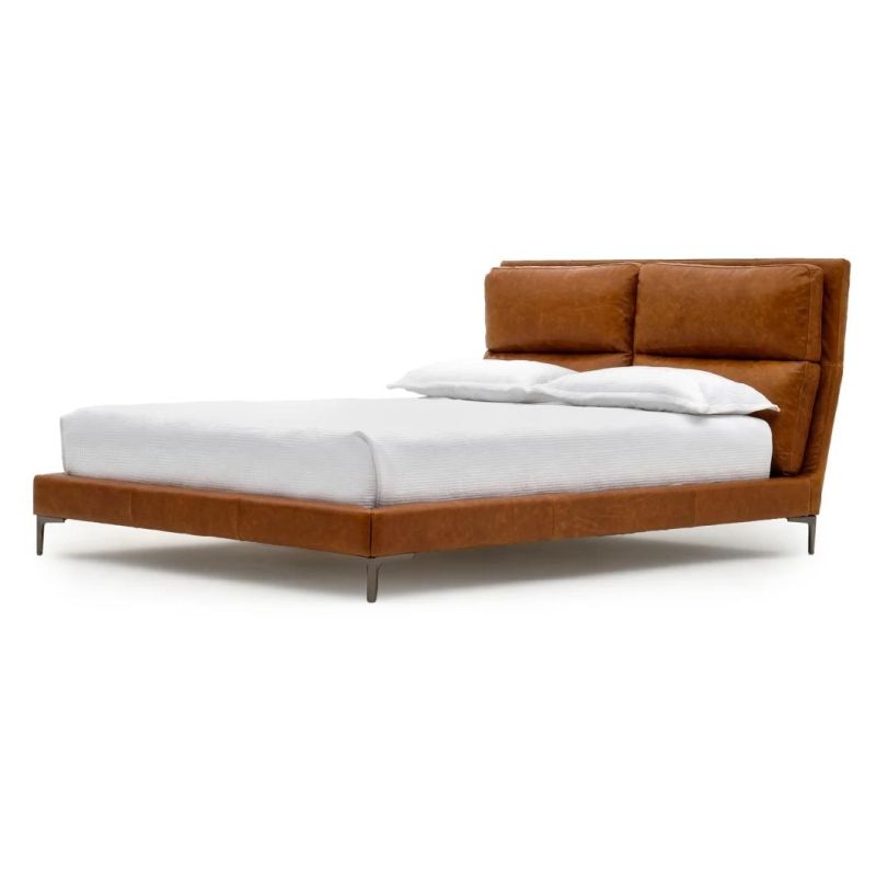 Hot Sale Fashion Italy Upholstered Leather Bed New Home Furniture Bedroom Furniture Hot Sale Fashion Sofa Bed King Bed Double Bed Wall Bed