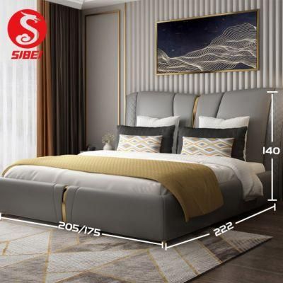 Bedroom Furniture High Density Upholstered Durable Metal Leg Bed (SN-Y058A)