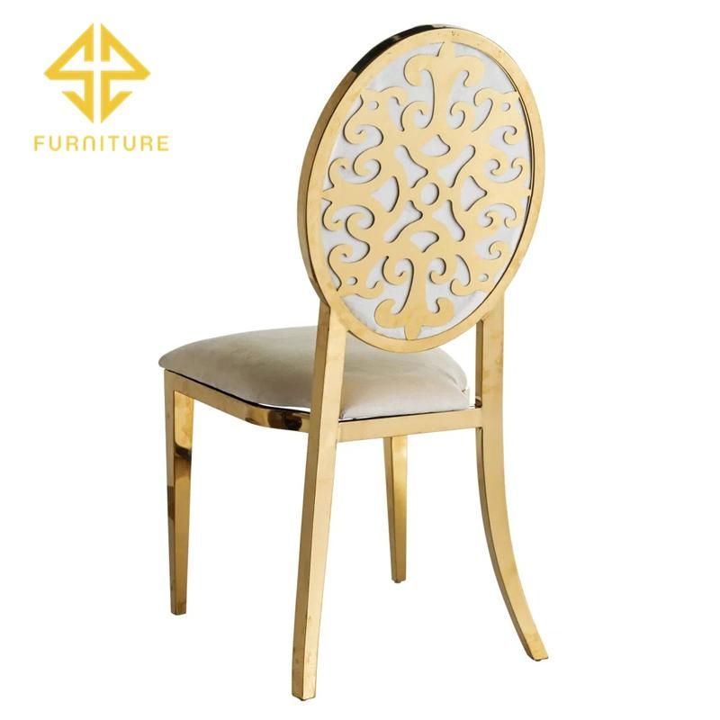 Newest design Royal Style Golden Stainless Steel Wedding Event Chair