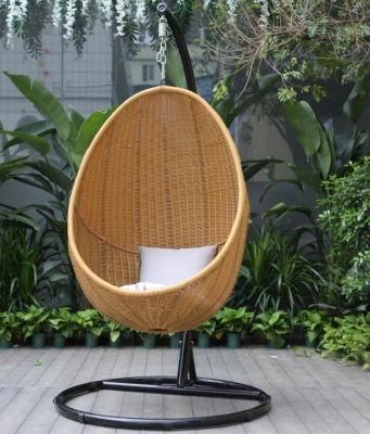 Casual Leisure Outdoor Hanging Chair Patio PE Rattan Single Swing Chair