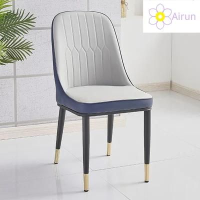 Restaurant Chairs Metal Black PU Italian Design Chair Plywood Leather Dining Chairs Upholstered Modern