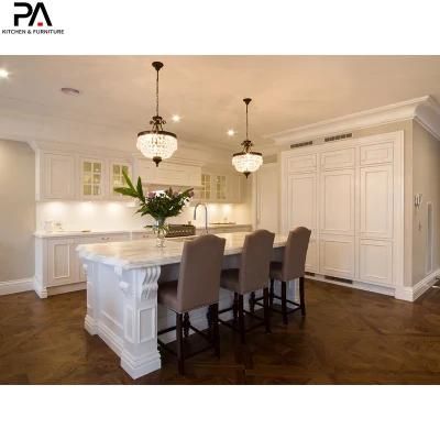 Household Luxury Furniture Decorating Modular White PVC Modern Kitchen Cabinets