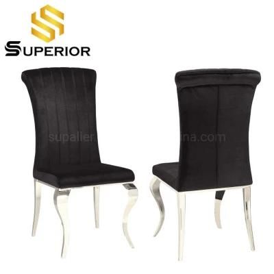 Luxury Chair Customized PU Leather Stainless Steel Sweden Dining Chair