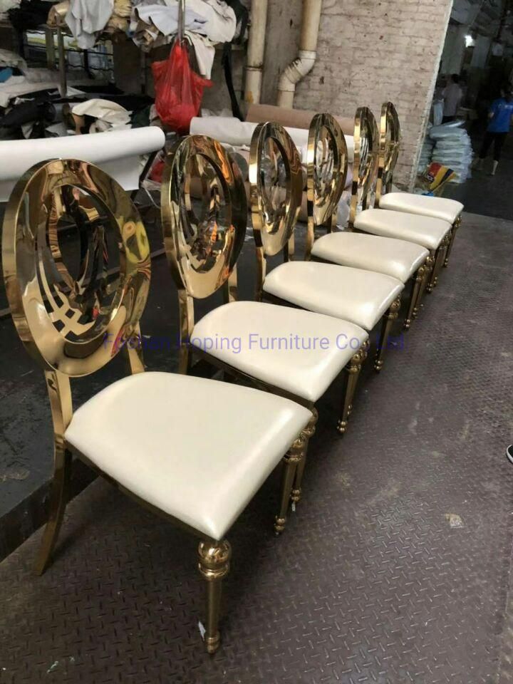Modern China Factory Wholesale Event Party Wedding Furniture Gold Stainless Steel Chair