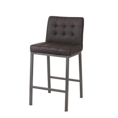 Industrial Style New Design Square PU Leather Bar Stool Chair with High Legs