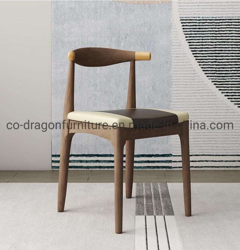 Solid Wood Leather Dining Chair with Arm for Dining Furniture