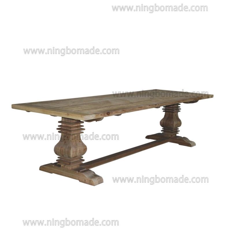 Classic Chic Eco-Friendly Paint Furniture Natural Reclaimed Pine Dining Table