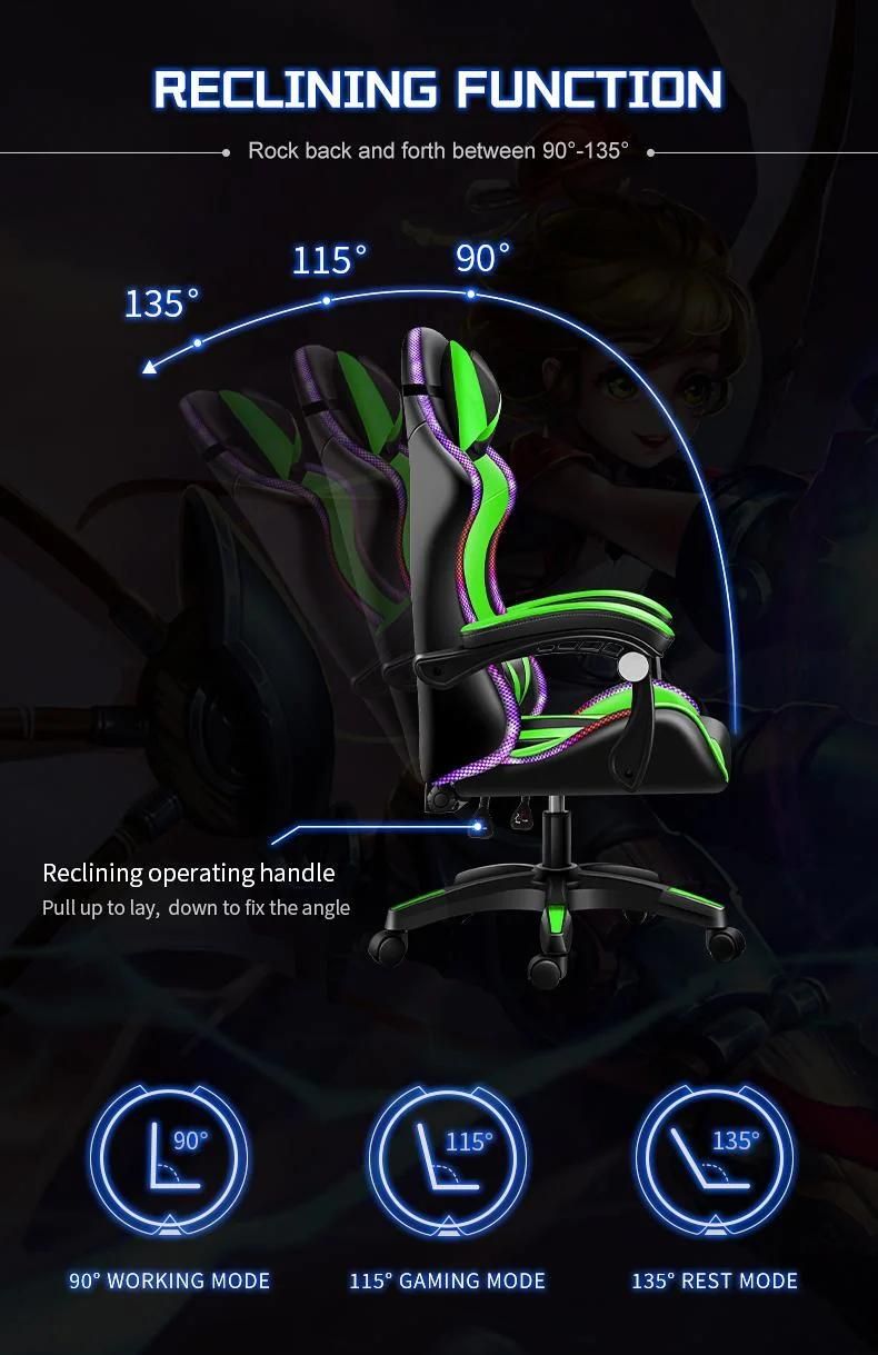 CE Approval Office Racing Computer PC Modern Ergonomic Swivel Leather Cheap Wholesale Game High Quality OEM Reclining Gaming Chair