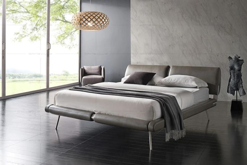 Manufacturer Furniture Italy Bedroom Furnitue Leather Bed King Bed Gc1700