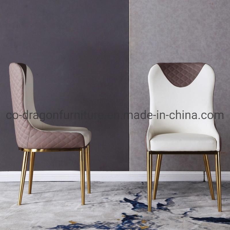 Modern Leather Stainless Steel Dining Chair for Home Furniture