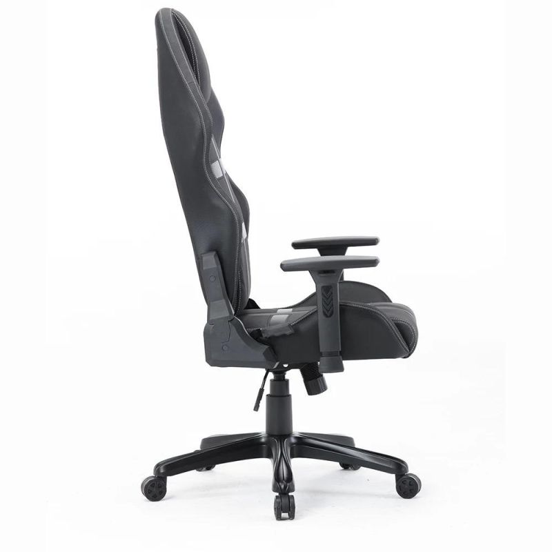 Wholesale High Quality Leather Reclining Black and Gray Office Game Chair