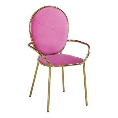 Hot Sell Pink Styling Fabric Wedding Dining Chair for Sale