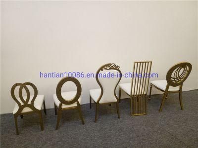 Customized Back Design Gold Stainless Steel Wedding Chair for Restaurant Kid Dining Room