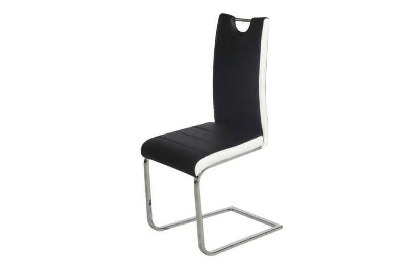 Free Sample Modern PU Black Genuine Dining Italian Woven Brown Real Leather Dining Chair for Dining Room