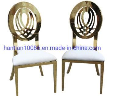 Modern Dining Furniture New Design Round Back Gold Stainless Steel for Wedding Sofa Chair