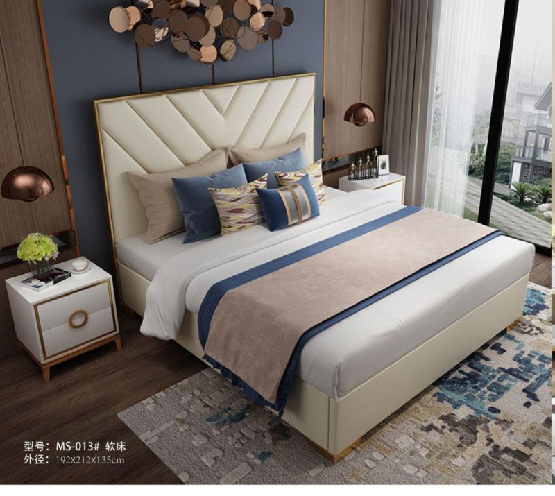 Modern Bed Home Furniture Sofa Furniture Leather Bed