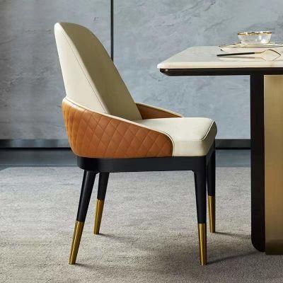 Gold Modern Banquet PU Leather Metal Base for Dining Furniture