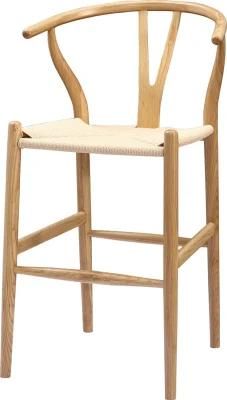 Wooden CH24 Leather Y Barstool Chair (FOH-BCA75)