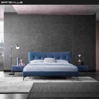 Light Luxury Design Furniture Modern Bedroom King Size Leather Bed Gc1817