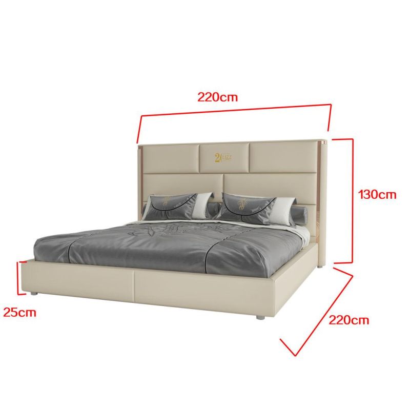 European Style Simple Design Hot Selling Home Furniture Bedroom Genuine Leather Bed