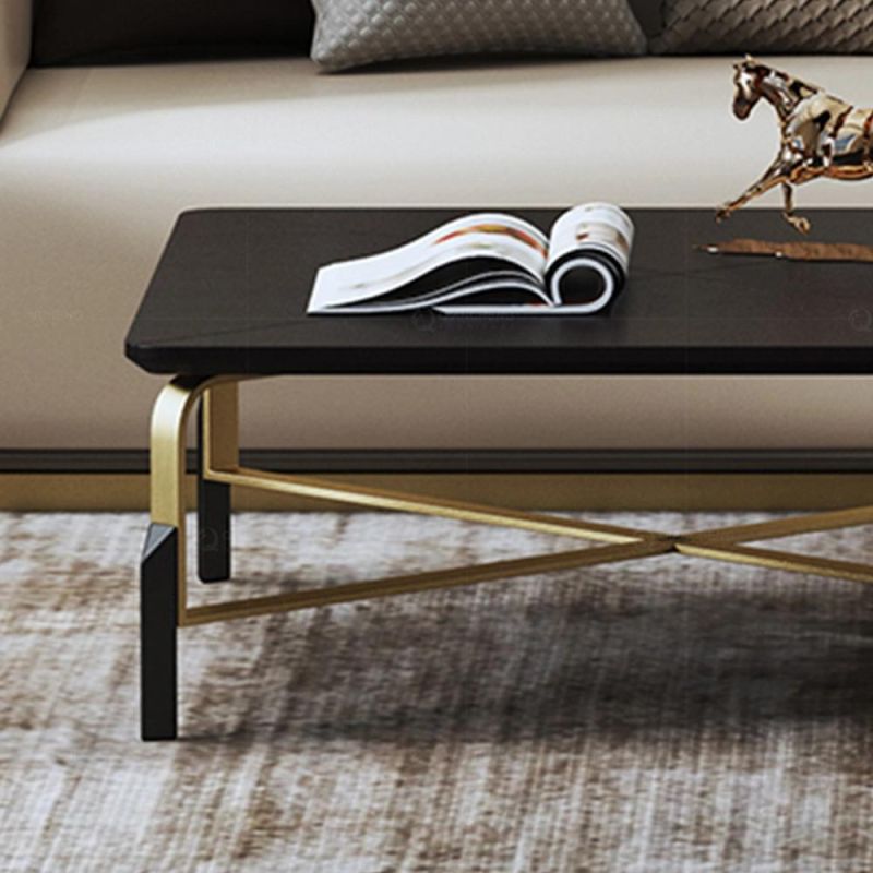 Living Room Furniture Tempered Marble Top Metal Legs Coffee Table Tea Table