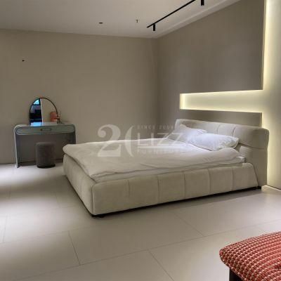 Luxury European Style Sofa Fabric King Size Bed with Dress Table Modern Bedroom Furniture Set