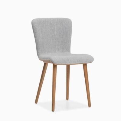 Nordic Fabric Dining Chair with Solid Leg for Hotel Restaurant Home Dining Room Dining Chair