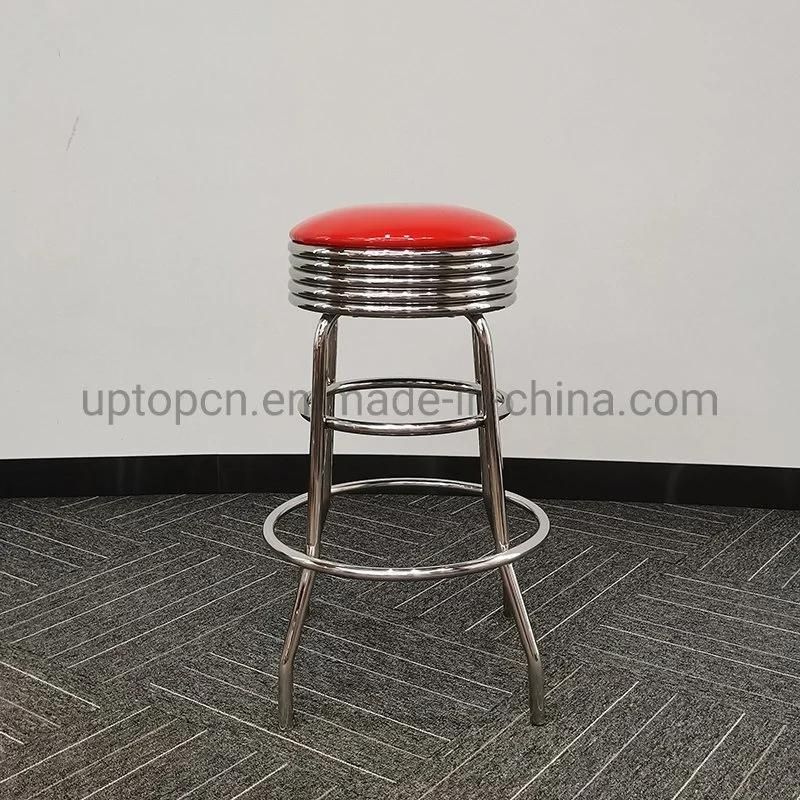 (SP-BS427) American Fifties Style Fu Leather Customized Color 1950s Retro Diner Bar Stool