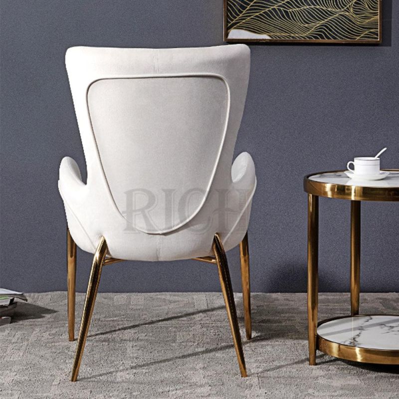 PU Leather Tufted Back Chair for Dining Room Modern Metal Leg Dining Chair