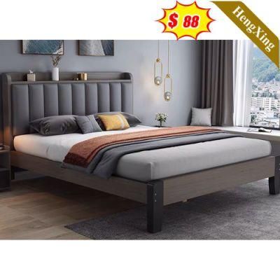 Modern Designs Wooden Furniture Bedroom Set Wardrobe Leg Leather Headboard Double Loft Kids Wood Beds