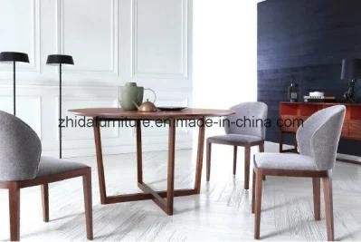 Solid Wood Frame Villa Apartment Hotel Home Dining Furniture Study Leather Fabric Dining Chair