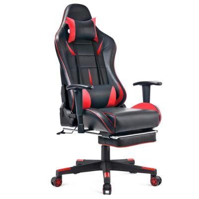 Footrest Swivel Gaming Chair with Headrest and Lumbar Pillow