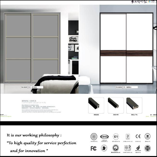 Modern Brown PVC Core Sliding Wardrobe