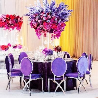 Factory Selling Luxury Chair Customized PU Leather Wedding Stainless Steel Dining Chair