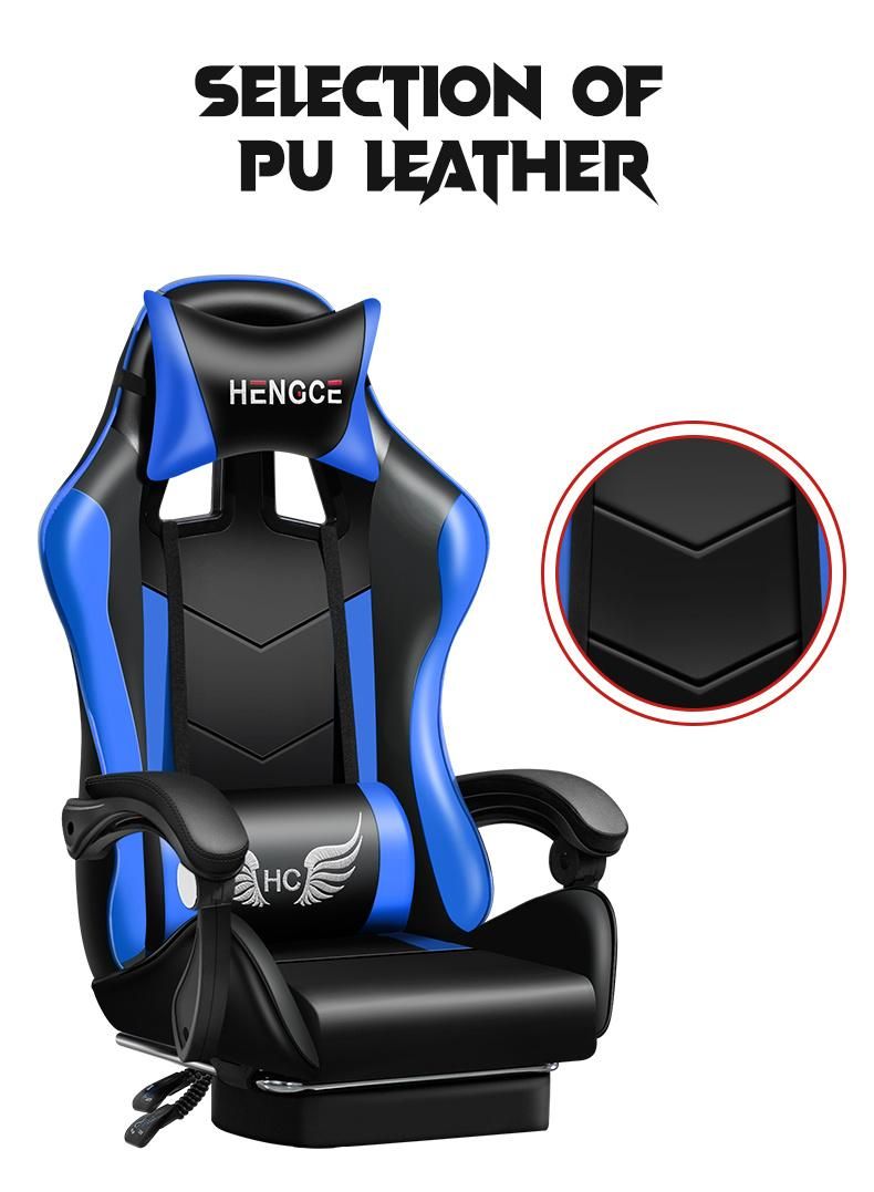 New High Back Speaker Leather CE Approval Gaming Chair with Headrest