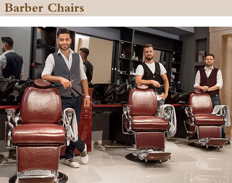 Black Salon Furniture Classic Takara Belmont Reclining Barber Chair for Barbershop