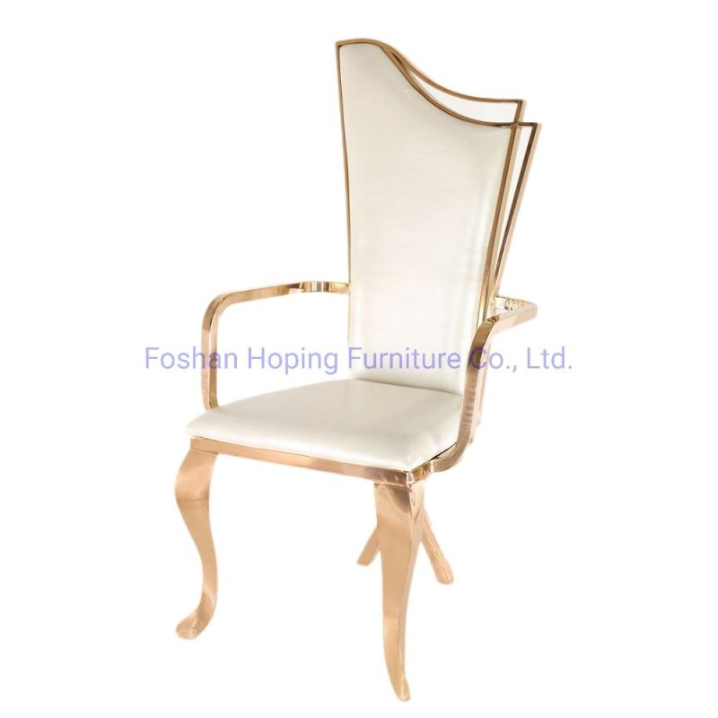 Modern Living Room Chair White Luxury Hotel High Back King Throne Wedding Chair with PU Leather