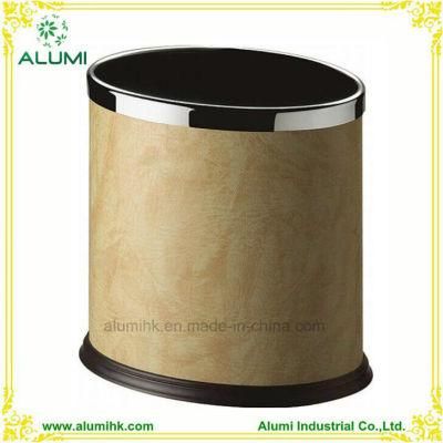 Leather Covered Double Layer Waste Bin for Hotel Guest Room