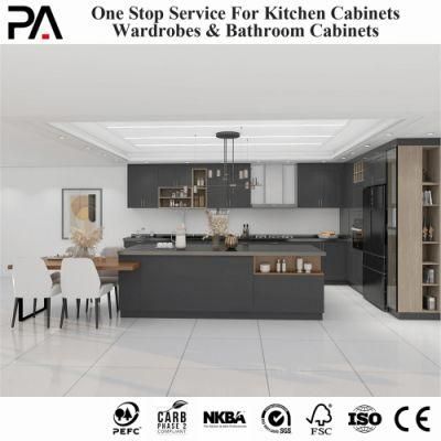 PA Hot Sell Acrylic Sliding Home and Kitchen Modern Black Kitchen Furniture Beach Kitchen Cabinet