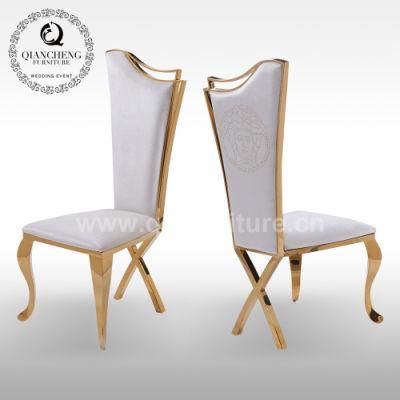 Modern Golden Stainless Steel Farme Dining Chairs for Home