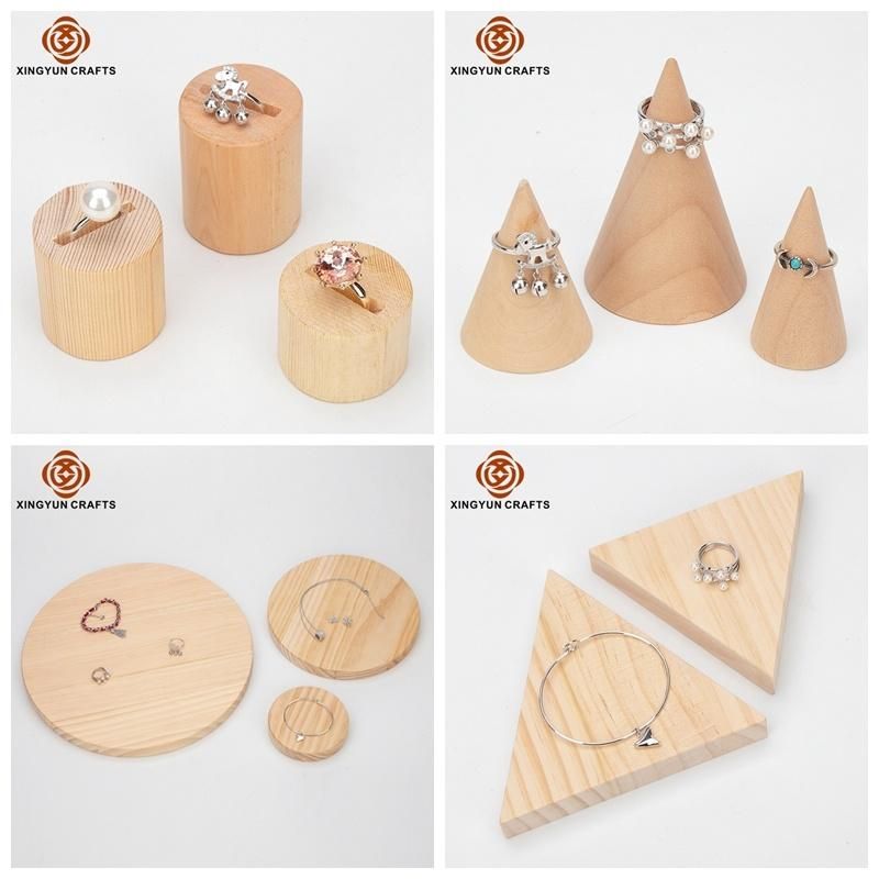 Wholesale Leather jewelry Tray Wooden Pendant Showcase Wood Tray for 24 Pendants