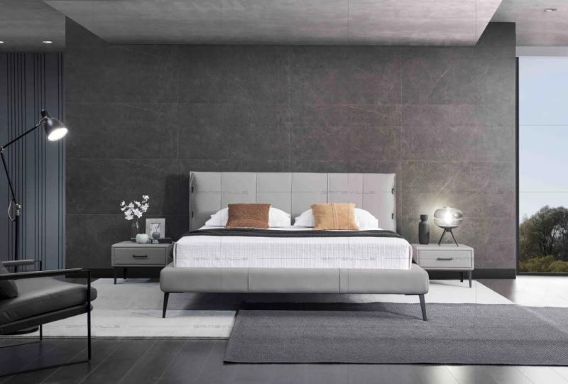 Luxury Italian Bedroom Set Furniture King Beds Size Modern Italian Latest Double Bed Designer Furniture Set Leather Luxury Bed