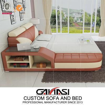 Foshan Superior Leather Storage Function Queen Size Beds