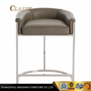 New Design Modern Furniture Bar Stool with Silver Base Padded Seat