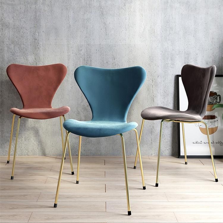 New Design Wholesale China Steel Genuine Leather Upholstered Dining Chairs