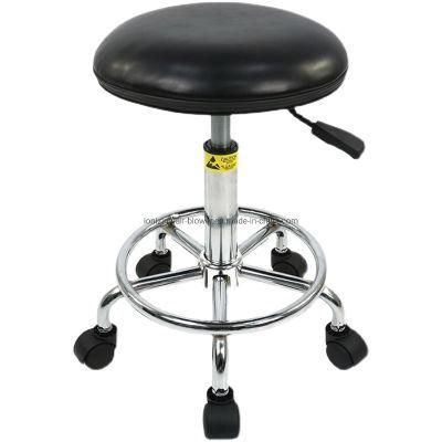 ESD Clean Room Leather Round Stool Chair