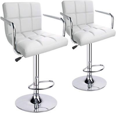 Modern Furniture Square Back Swivel Double Stitching with Back Bar Stool